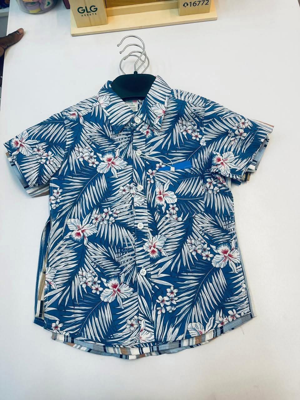 Boys Printed Casual Shirt | Kids Hawaiian Short Sleeve Shirt ছেলেদের প্রিন্টেড ক্যাজুয়াল শার্ট | কিডস হাওয়াইয়ান শর্ট স্লিভ শার্ট