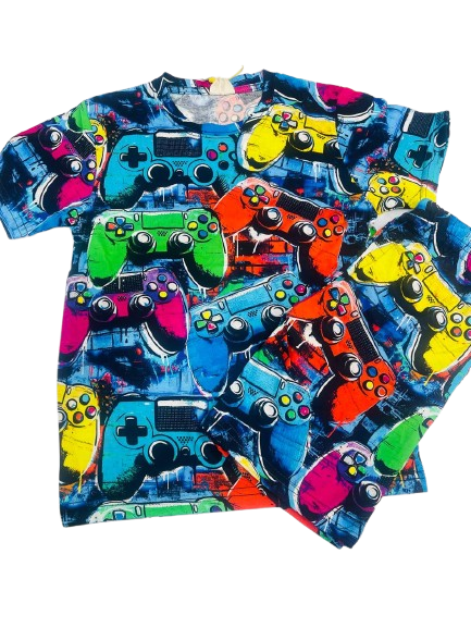 Boys T-Shirt & Shorts Set | Kids Printed Two Piece Set /ছেলেদের প্রিন্টেড টি-শার্ট ও শর্টস সেট